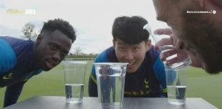 Spurs take part in the William Hill water cup challenge
